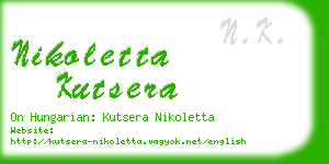 nikoletta kutsera business card